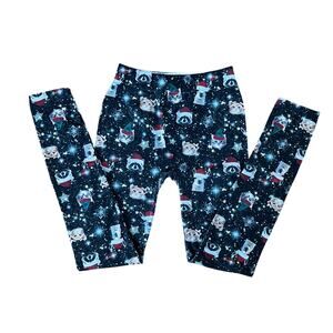 ❤️ 3/$25 Funky Animals Wearing Christmas Hats Fleece Lined Leggings | S
